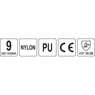 Montážne rukavice YATO (máčané BIELE) 9