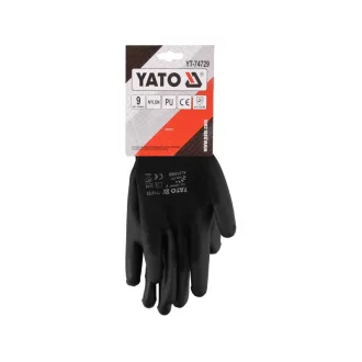 Montážne rukavice YATO (máčané ČIERNA) veľkosť 9