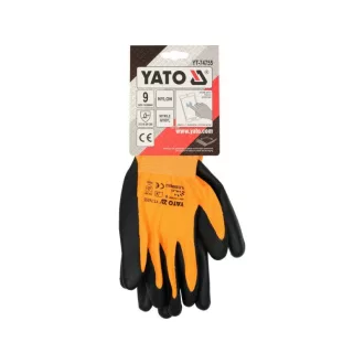   YATO Bezpečnostné rukavice máčané v nitrilu, veľkosť 9