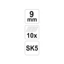 YATO Lámavý nôž 9 mm (10 ks)