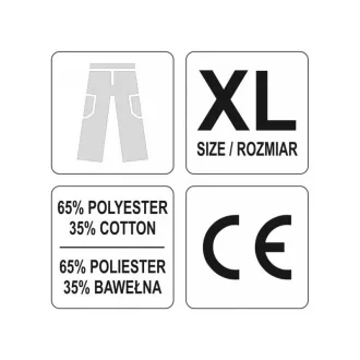   YATO Pracovné bezpečnostné nohavice XL veľkosť 5 vrecká Dan