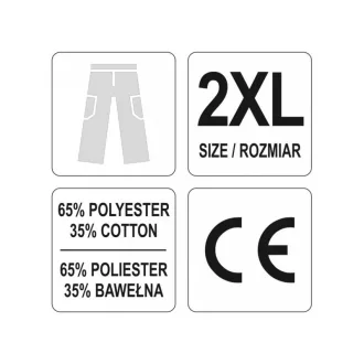   YATO Pracovné bezpečnostné nohavice veľkosť 2XL 5 vreciek Dan