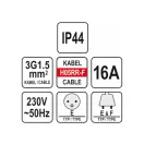 YATO Predlžovací kábel s pohyblivým závesom gumovo izolovaný 20 m 3 x 1,5 mm²
