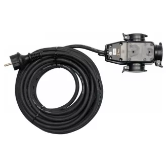   YATO Predlžovací hojdací kábel s gumovou izoláciou 3 zástrčky 10 m 3 x 1,5 mm2