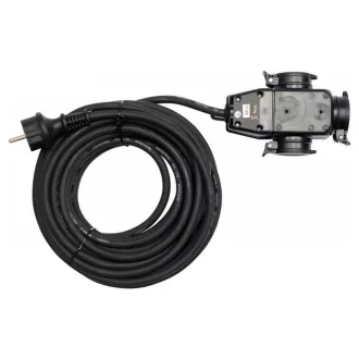   YATO Predlžovací hojdací kábel s gumovou izoláciou 3 zástrčky 20 m 3 x 1,5 mm2