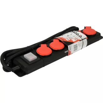   YATO Elektrický predlžovací 5-rozdeľovač 3 m 3 x 1,5 mm2