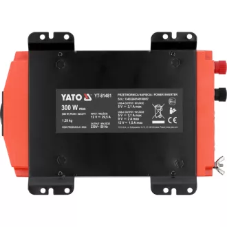YATO Menič 12 V / 230 V max 300 W