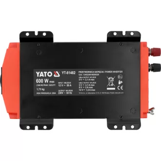 YATO Invertor 12 V / 230 V max 600 W