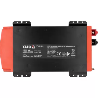 YATO Invertor 12 V / 230 V max 1000 W