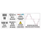 YATO Napäťový adaptér menič 12V->230V 800W