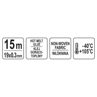 YATO Látková páska 19 x 0,3 mm 15 m