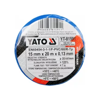 YATO Izolačná páska 15 x 0,13 mm x 20 m čierna