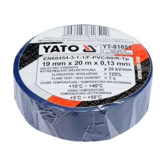 YATO Izolačná páska 19 x 0,13 mm x 20 m modrá