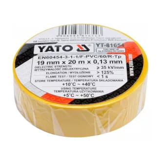 YATO Izolačná páska 19 x 0,13 mm x 20 m citrónovo žltá