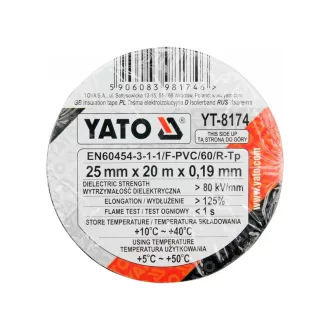YATO Izolačná páska 25 x 0,19 mm x 20 m čierna