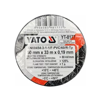 YATO Izolačná páska 50 x 0,19 mm x 33 m čierna
