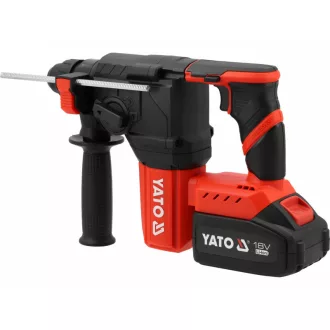   YATO Kombinované kladivo SDS-Plus bezuhlíkové 18 V (4 Ah batéria + nabíjačka)