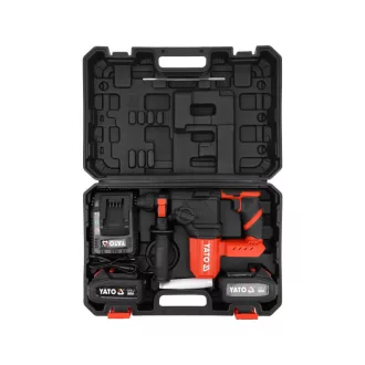   YATO Kombinované kladivo SDS-Plus bezuhlíkové 18 V (2 x 4 Ah akumulátor + nabíjačka)