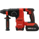YATO Akumulátorový bezuhlíkový kladivový vŕtací stroj SDS-plus 18 V (2x 4 Ah batéria a nabíjačka)
