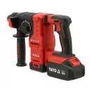 YATO Akumulátorový bezuhlíkový kladivový vŕtací stroj SDS-plus 18 V (2x 4 Ah batéria a nabíjačka)