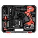 YATO Akumulátorová príklepová vŕtačka-skrutkovač 75 Nm bez uhlíkových kefiek 18 V (2 x 3,0 Ah batérie + nabíjačka)