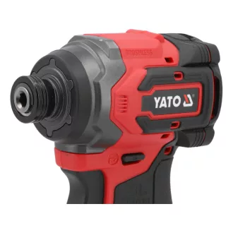   YATO Nabíjateľný udierajúci skrutkovač 1/4" 230 Nm bezuhlíkový 18 V (1 x 4,0 Ah batéria + nabíjačka)