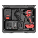 YATO Nabíjateľný udierajúci skrutkovač 1/4" 230 Nm bezuhlíkový 18 V (1 x 4,0 Ah batéria + nabíjačka)