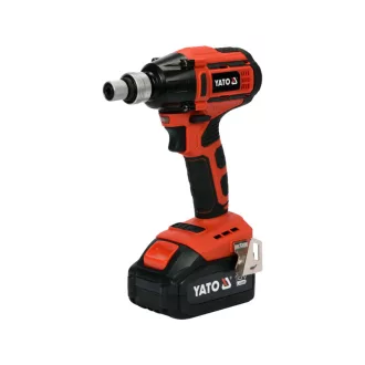   YATO Aku rázový utahovák 1/2" 250 Nm bezuhlíkový 18 V (1 x 3,0 Ah akumulátor + nabíjačka)