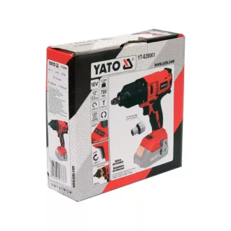   YATO Akumulátorový rázový skrutkovač 1/2" 700 Nm bez uhlíkov 18 V (bez batérie a nabíjačky)