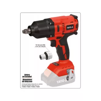   YATO Akumulátorový rázový skrutkovač 1/2" 700 Nm bez uhlíkov 18 V (bez batérie a nabíjačky)