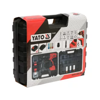   Sada akumulátorových rázových uťahovákov YATO 21 dielov 1/2" 700 Nm 18 V Li-Ion (2 x 3,0 Ah batéria a nabíjačka)