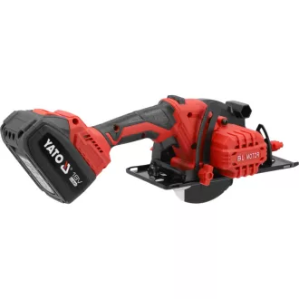   YATO Bezdrôtová kotúčová píla 140 mm bezuhlíková 18 V (2 x 4,0 Ah batéria + nabíjačka)