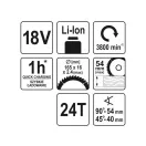 YATO Aku okružná píla 165 mm 18 V Li-Ion (bez akumulátora + nabíjačky)