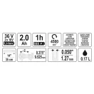 YATO Akumulátorová reťazová píla 350 mm 2 x 18 V (2 x 2,0 Ah akumulátor + nabíjačka)