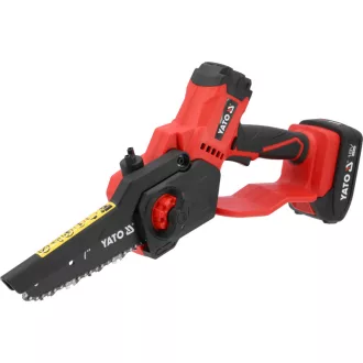   YATO Bezdrôtová reťazová píla 175 mm bez uhlíkových kefiek 18 V (1 x 2 Ah batéria + nabíjačka)