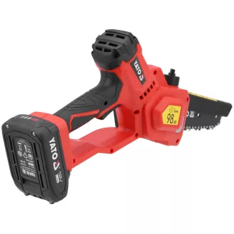   YATO Bezdrôtová reťazová píla 175 mm bez uhlíkových kefiek 18 V (1 x 2 Ah batéria + nabíjačka)