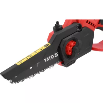   YATO Bezdrôtová reťazová píla 175 mm bez uhlíkových kefiek 18 V (1 x 2 Ah batéria + nabíjačka)