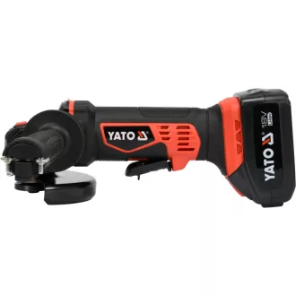   YATO Akumulátorová uhlová brúska 125 mm 18 V Li-Ion (2 x 3,0 Ah akumulátor + nabíjačka)