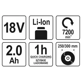   YATO akumulátorová kosačka 18 V (1 x 2,0 Ah batéria + nabíjačka)