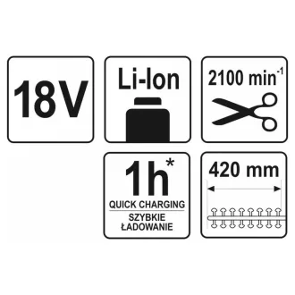   YATO Akumulátorové nožnice na živý plot 207-2740 mm 18 V Li-Ion (bez batérie a nabíjačky)