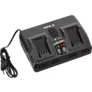 YATO Inteligentná dvojitá nabíjačka batérií pre stroje 18 V