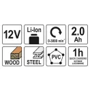 YATO Akumulátorová priamočiara píla 12 V Li-Ion (1 x 2,0 Ah akumulátor + nabíjačka)