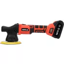 YATO Akumulátorová excentrická leštička 150 mm bez uhlíkovej kefky 18 V Li-Ion (1 x 3,0 Ah akumulátor + nabíjačka)