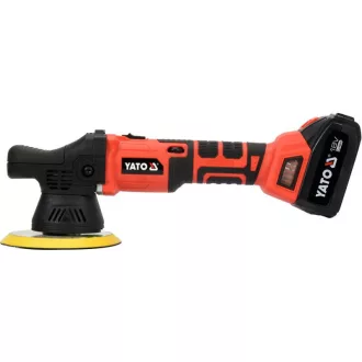   YATO Akumulátorová excentrická leštička 150 mm bez uhlíkovej kefky 18 V Li-Ion (1 x 3,0 Ah akumulátor + nabíjačka)