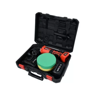   YATO Akumulátorová excentrická leštička 150 mm bez uhlíkovej kefky 18 V Li-Ion (1 x 3,0 Ah akumulátor + nabíjačka)