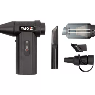   YATO Vzduchový metlička a autovysávač 7,2 V 4 Ah 130000 RPM s príslušenstvom