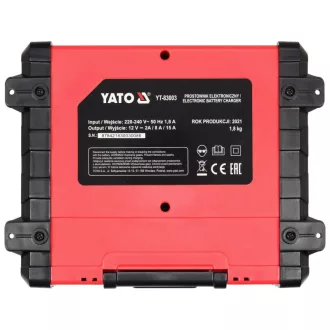   YATO Nabíjačka batérií 12 V 2/8/15 A max. LCD displej s kapacitou 200 Ah