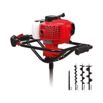 YATO Benzínový pôdny vrták 51,2 cm3 + 3 vrtáky