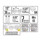 YATO Reťaz pre reťazovú pílu 15" 0,325" 1,3 mm 64 očí