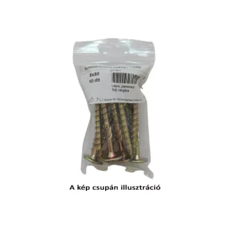   Stolárska skrutka, s plochou prírubovou hlavou, Tx40, žltá pas., 8x80 /50 (10 ks)